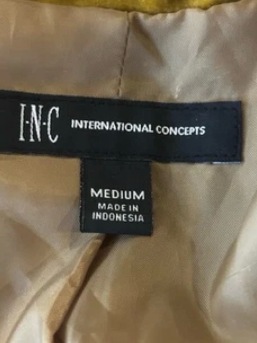 INC international Concepts Vintage Gold Blazer Jacket Womens Size Medium Jacket - Picture 3 of 6